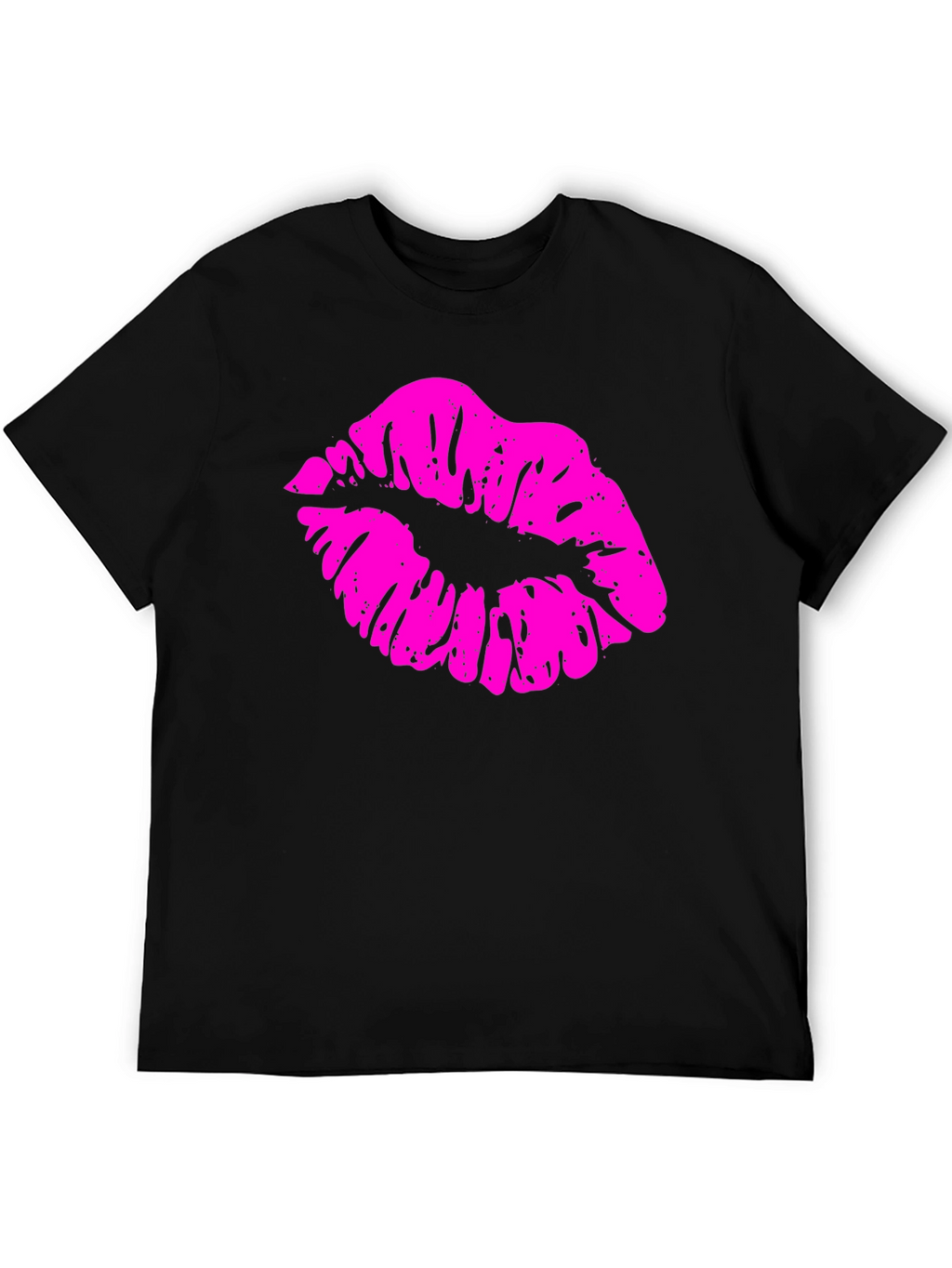 Kiss Print Mens Black T-Shirt
