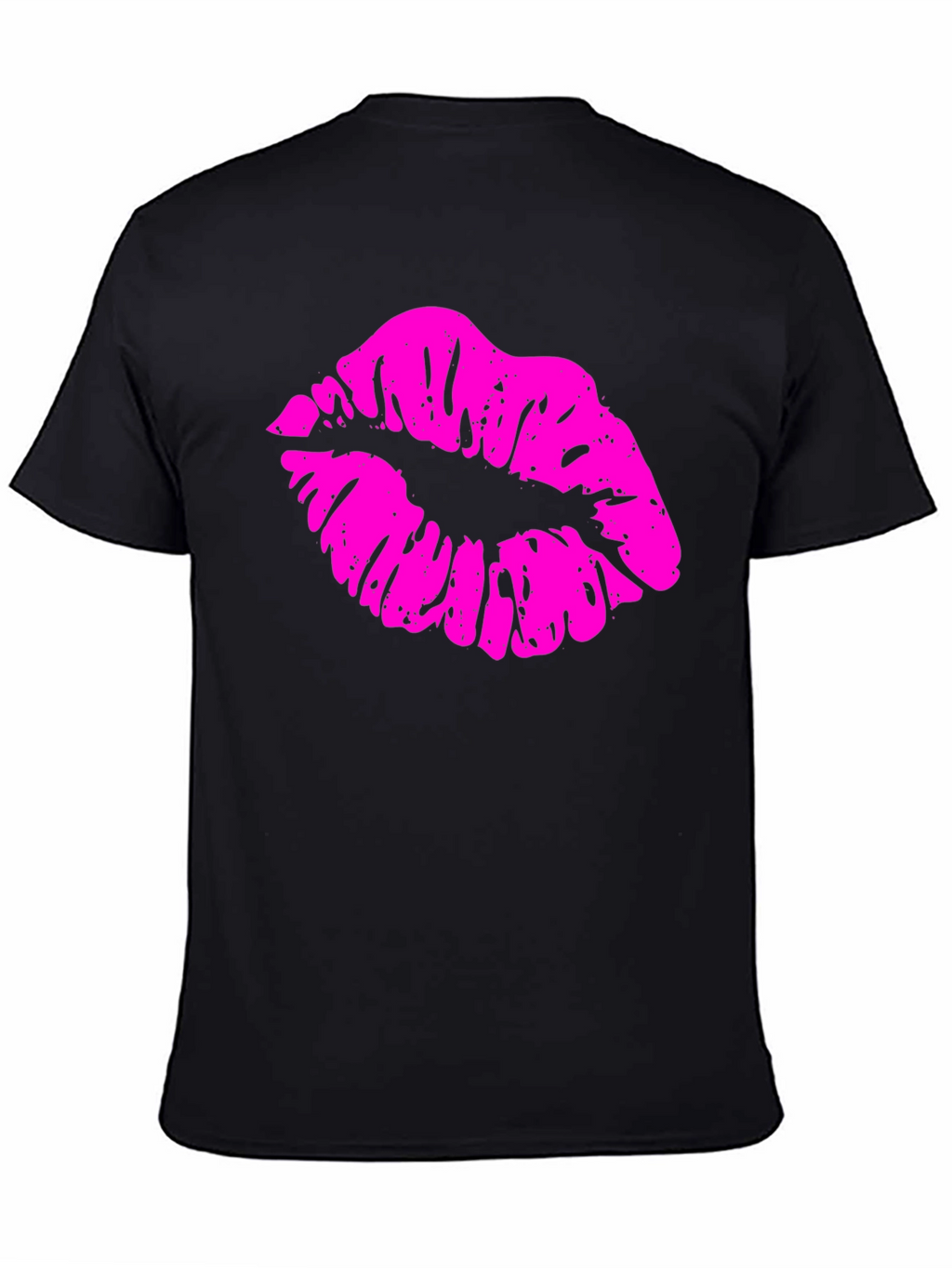 Kiss Print Mens Black T-Shirt