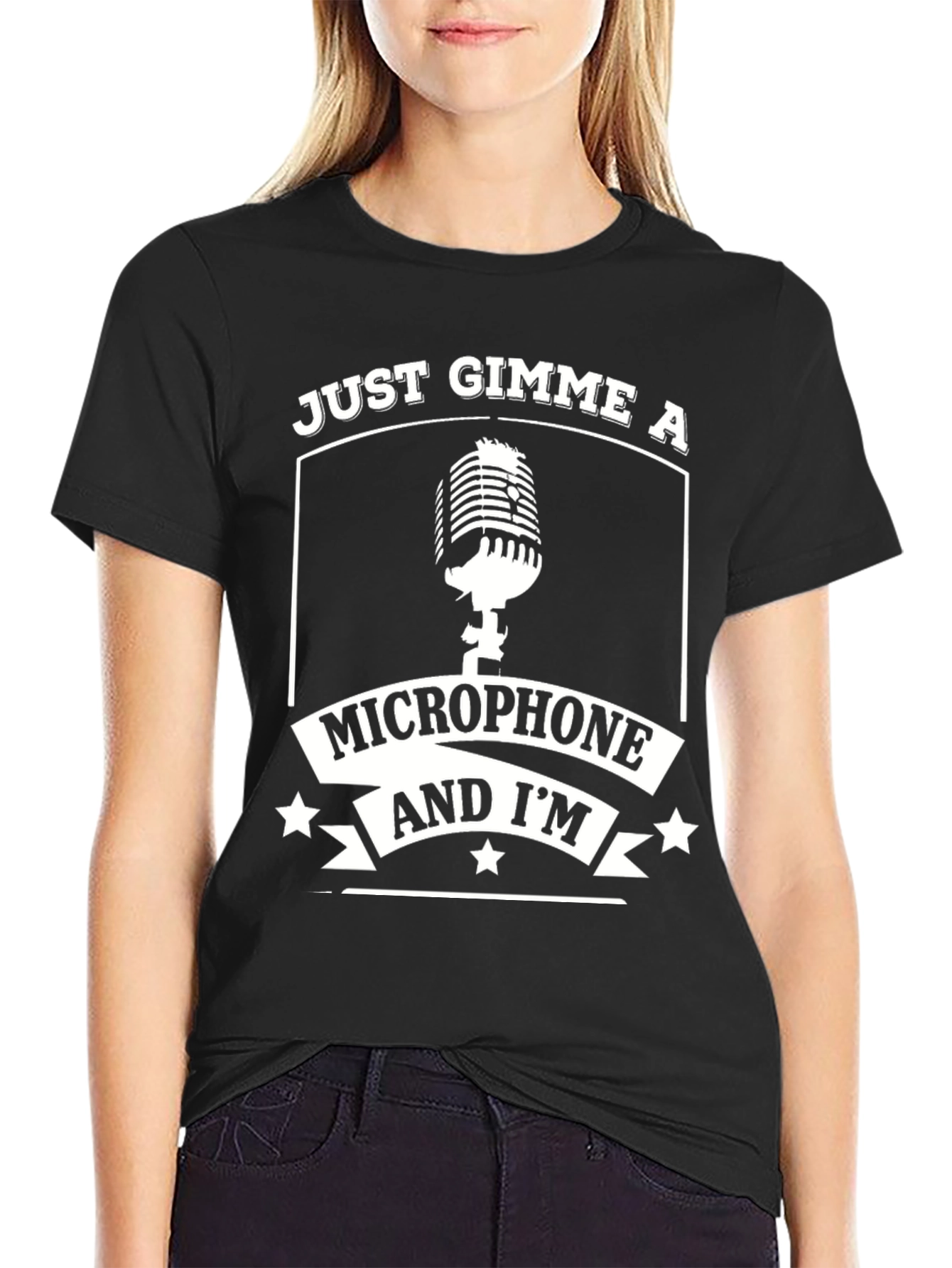 Just Gimme A Microphone Graphic T-Shirt