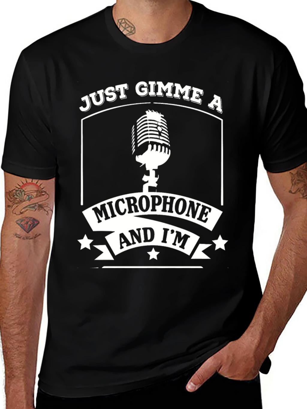 Just Gimme A Microphone Graphic T-Shirt