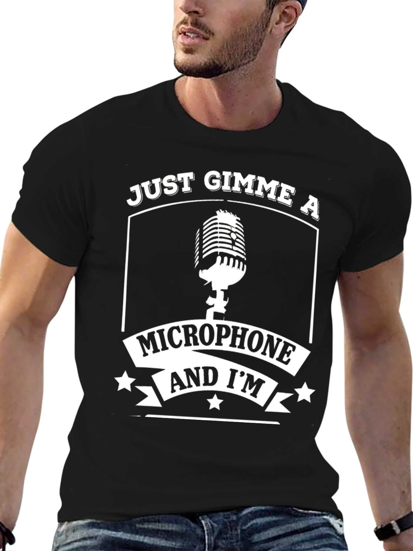 Just Gimme A Microphone Graphic T-Shirt