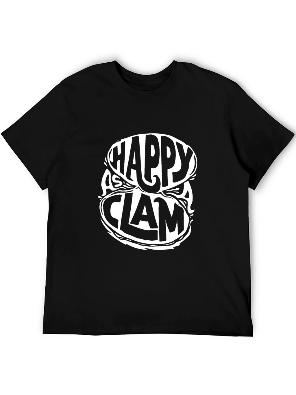 Happy as a Clam Graphic Tee - Black Cotton