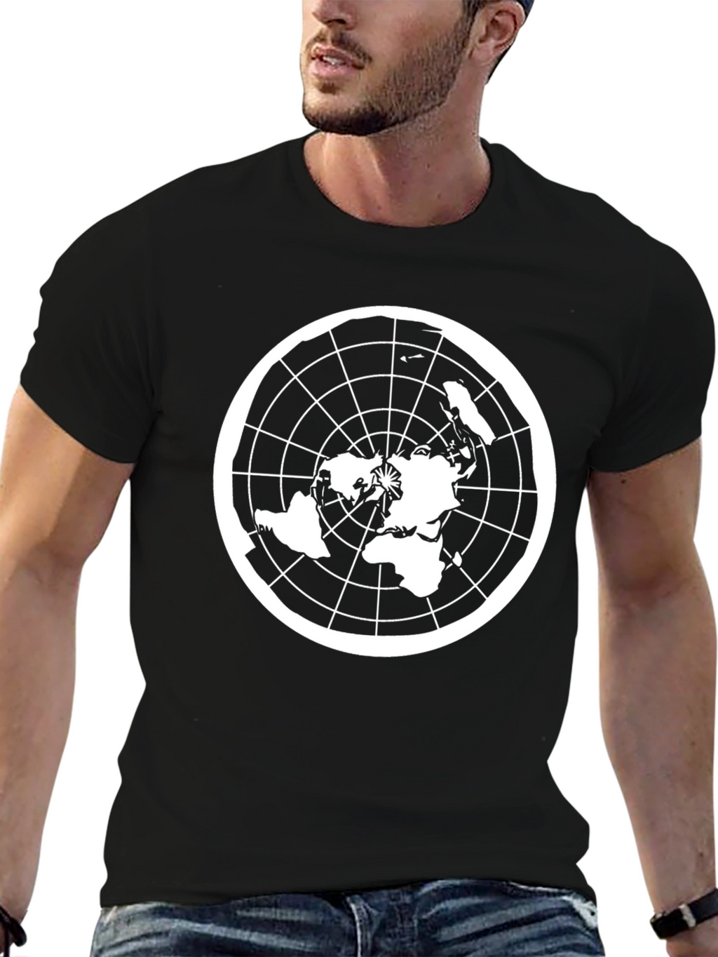 Flat Earth Map T-Shirt - Conspiracy Theory Design