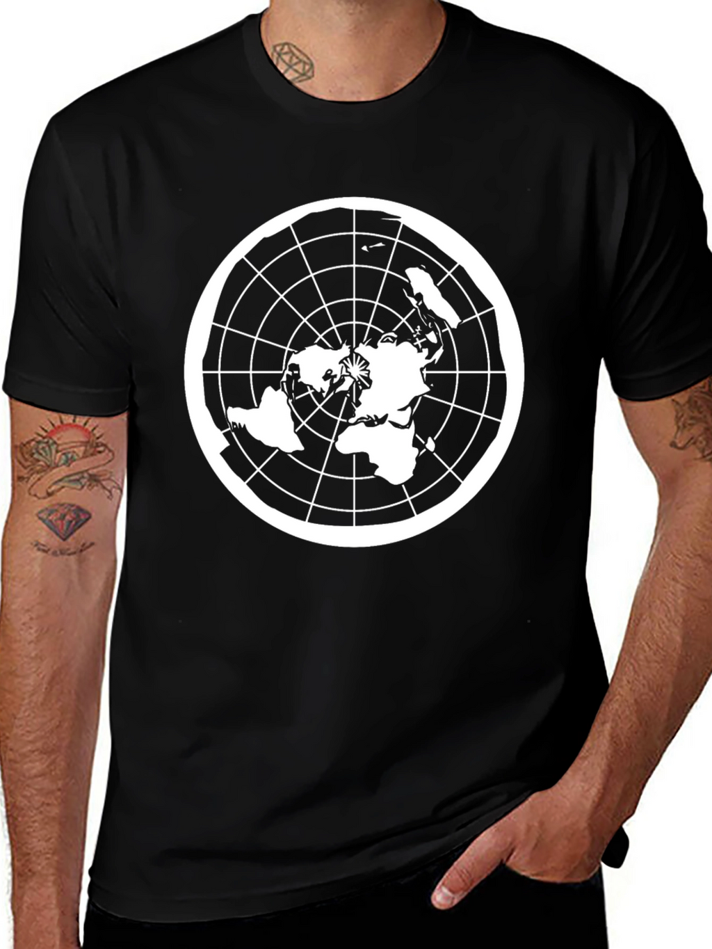 Flat Earth Map T-Shirt - Conspiracy Theory Design