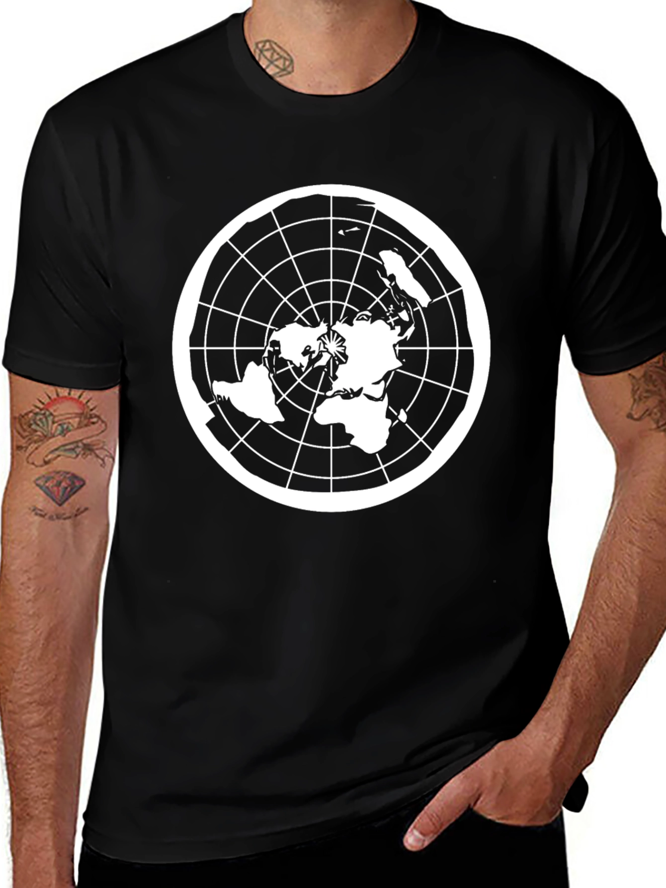 Flat Earth Map T-Shirt - Conspiracy Theory Design