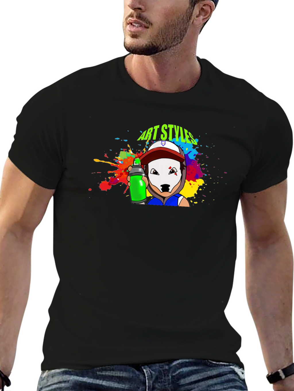 Art Styles Graphic T-Shirt - Black Crew Neck