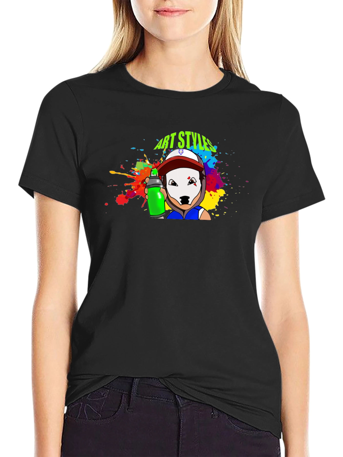 Art Styles Graphic T-Shirt - Black Crew Neck