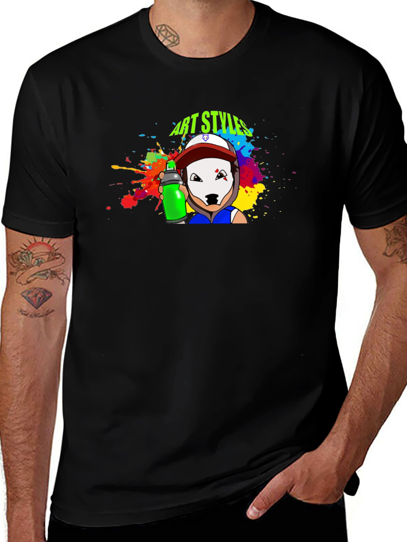 Art Styles Graphic T-Shirt - Black Crew Neck