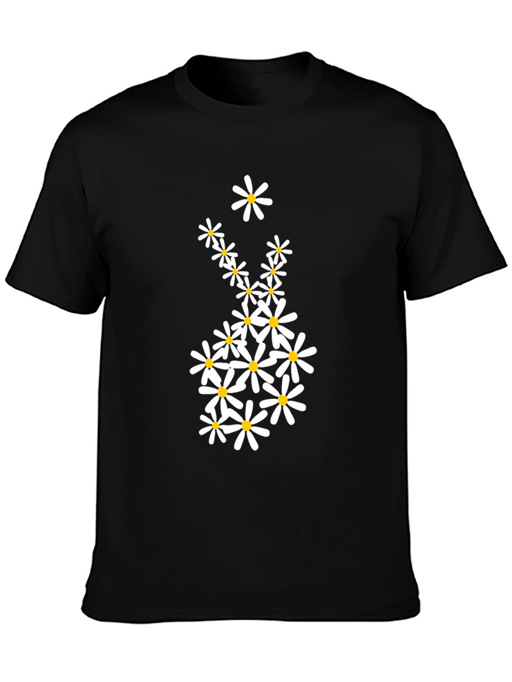 Daisy Graphic Tee - Black Casual T-Shirt