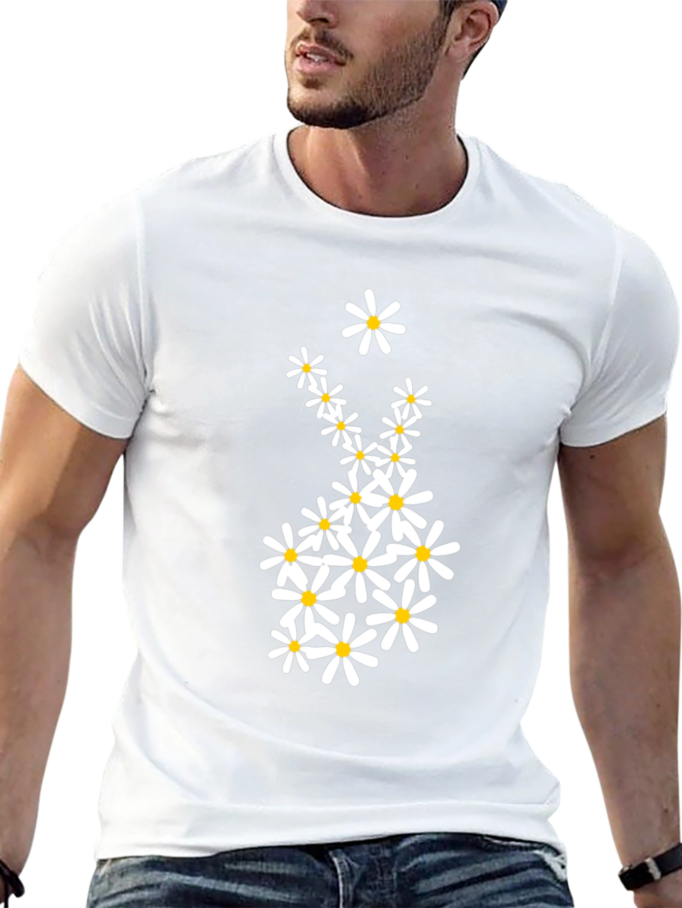 Daisy Graphic Tee - Black Casual T-Shirt