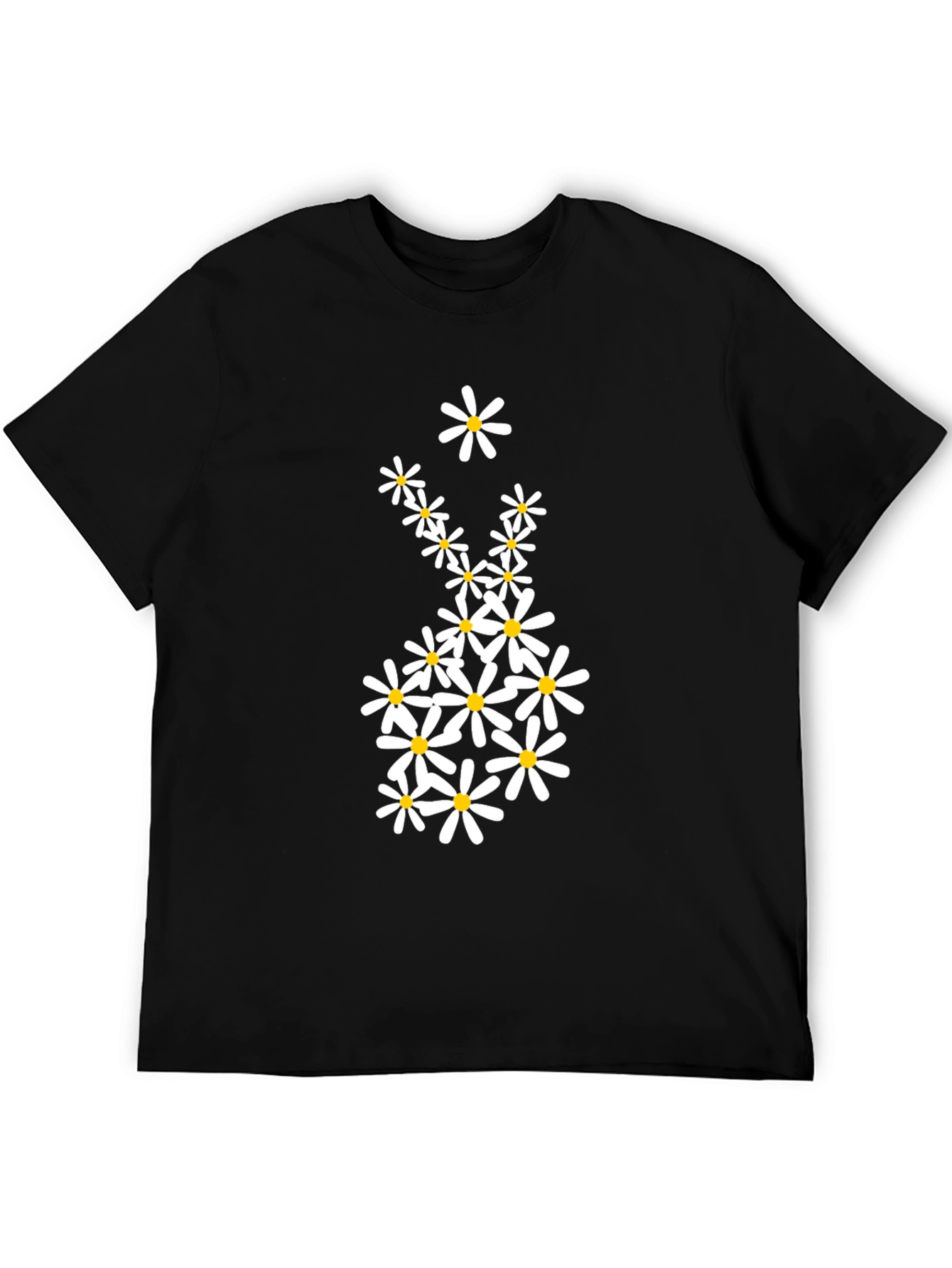 Daisy Graphic Tee - Black Casual T-Shirt