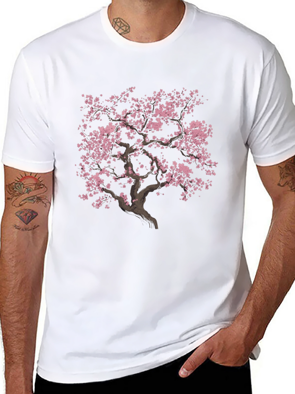 Sakura Tree Graphic T-Shirt - Unisex Black Tee