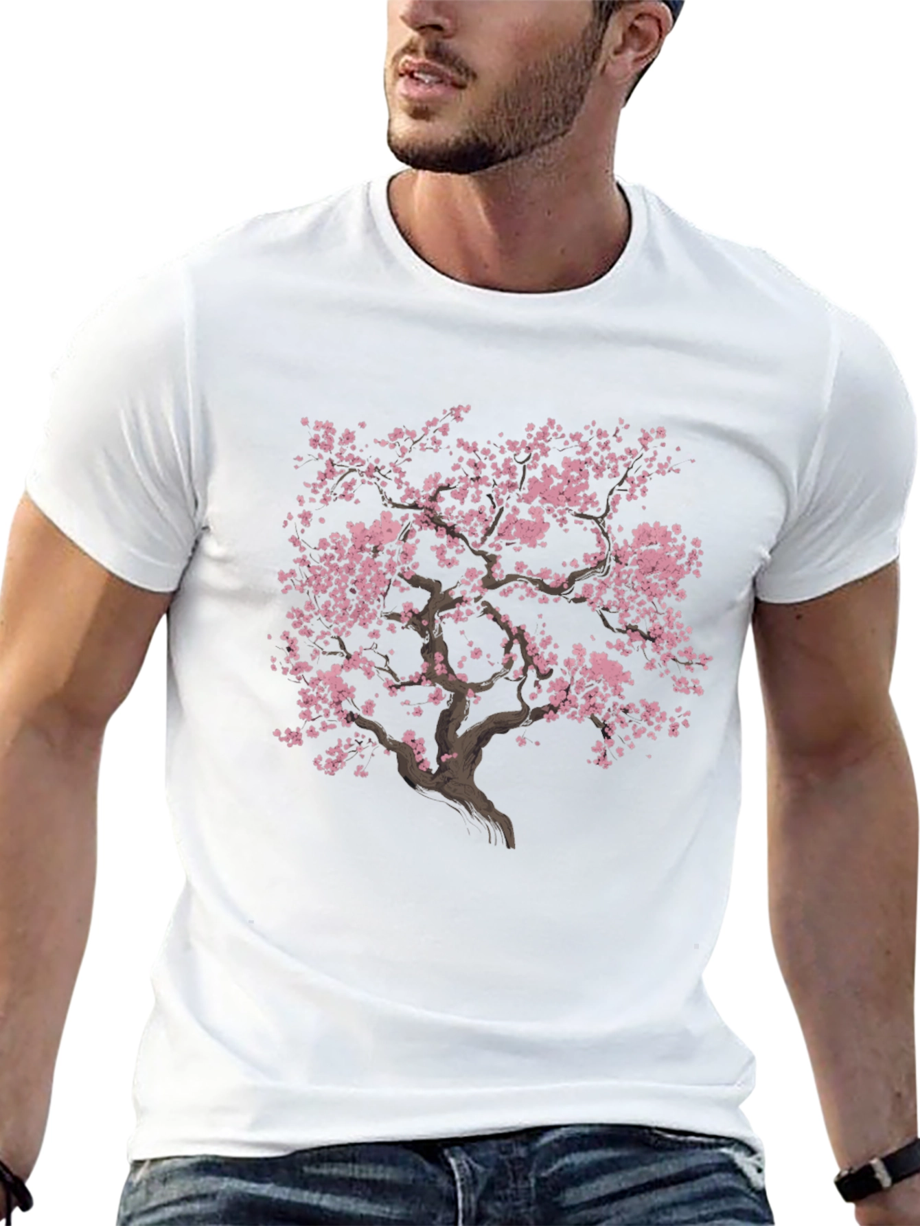 Sakura Tree Graphic T-Shirt - Unisex Black Tee