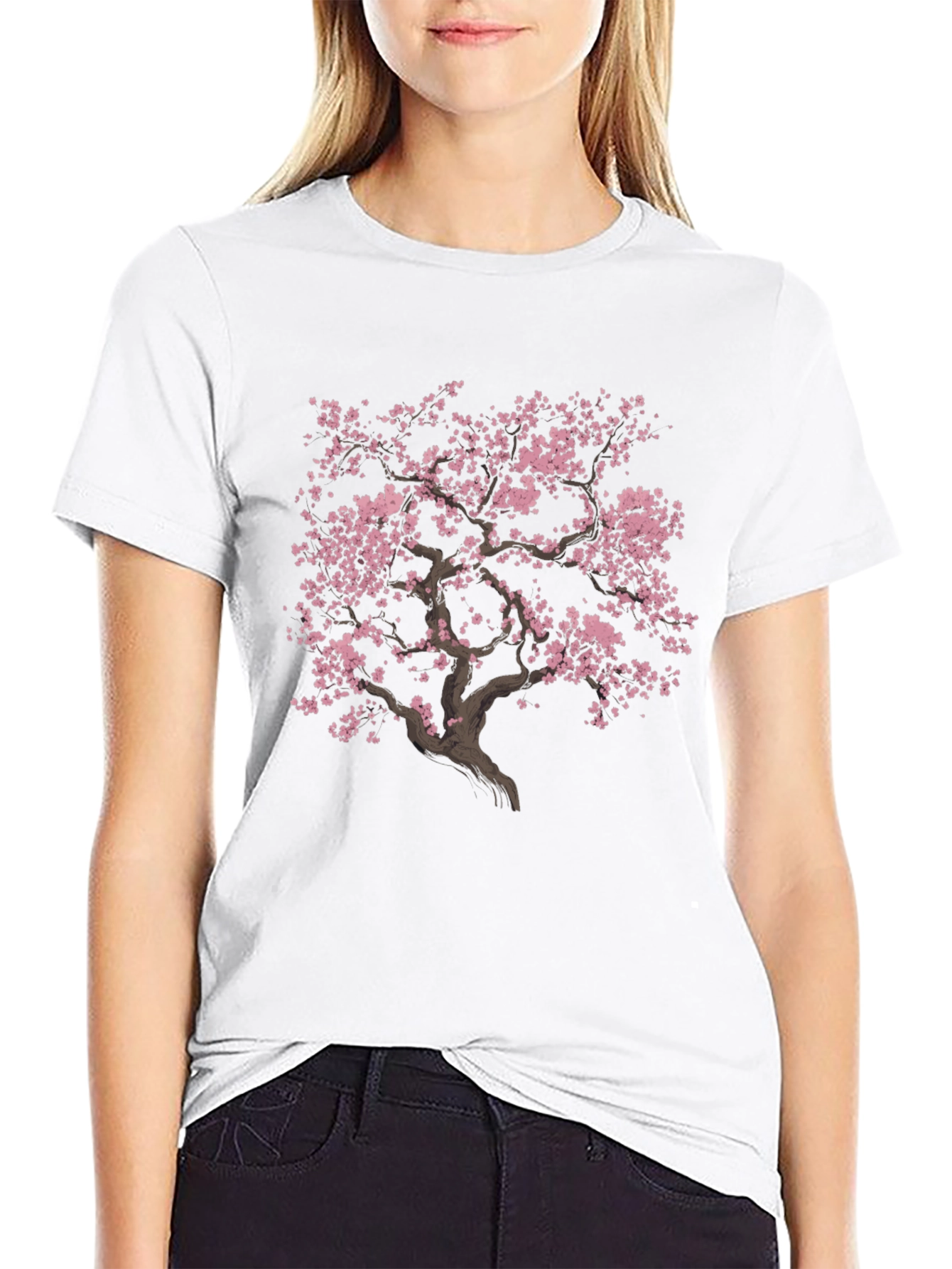 Sakura Tree Graphic T-Shirt - Unisex Black Tee