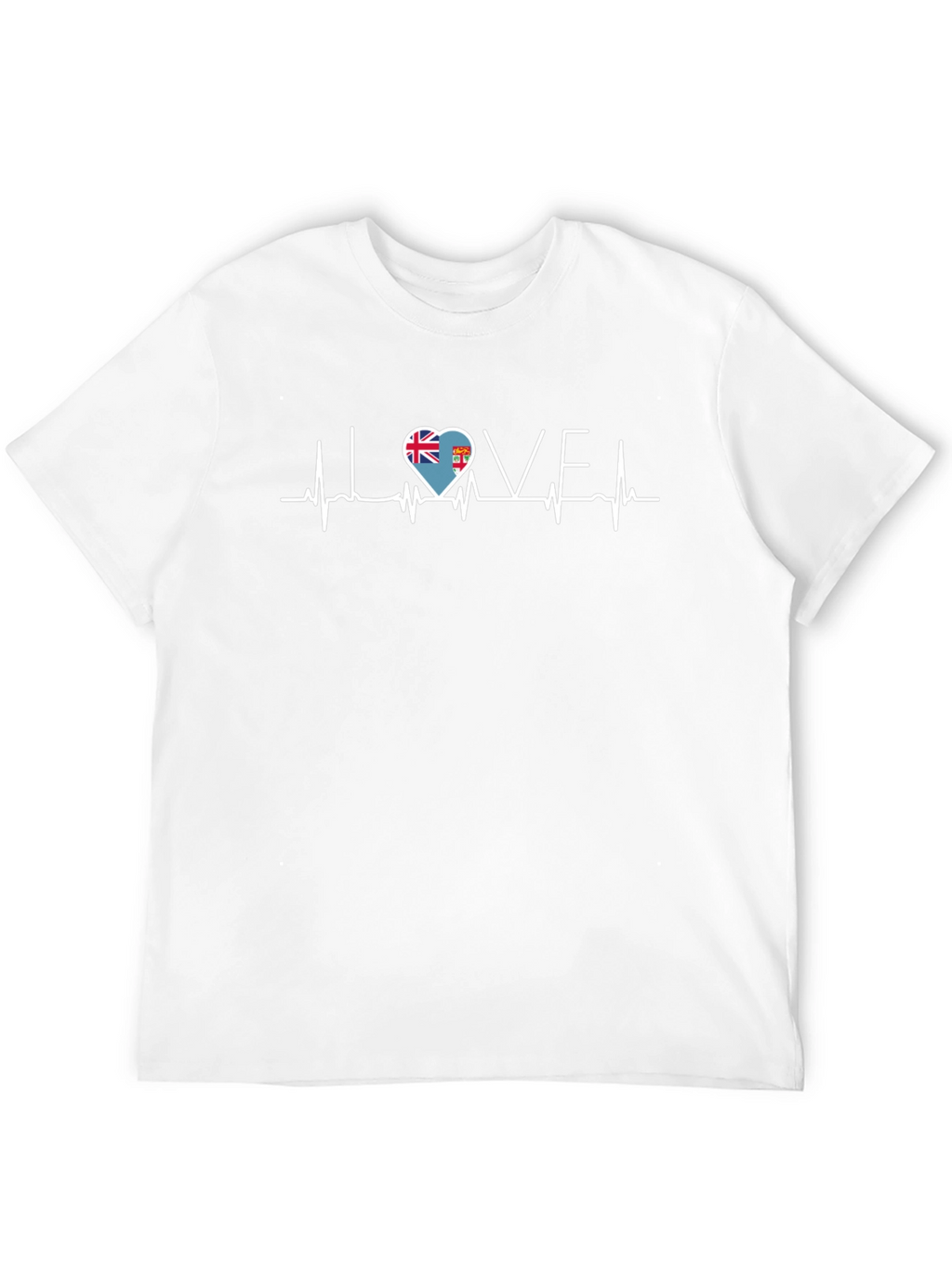 Fiji Flag Heartbeat Love Graphic T-Shirt