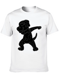 Dabbing Dalmatian Graphic Tee - Black Cotton T-Shirt