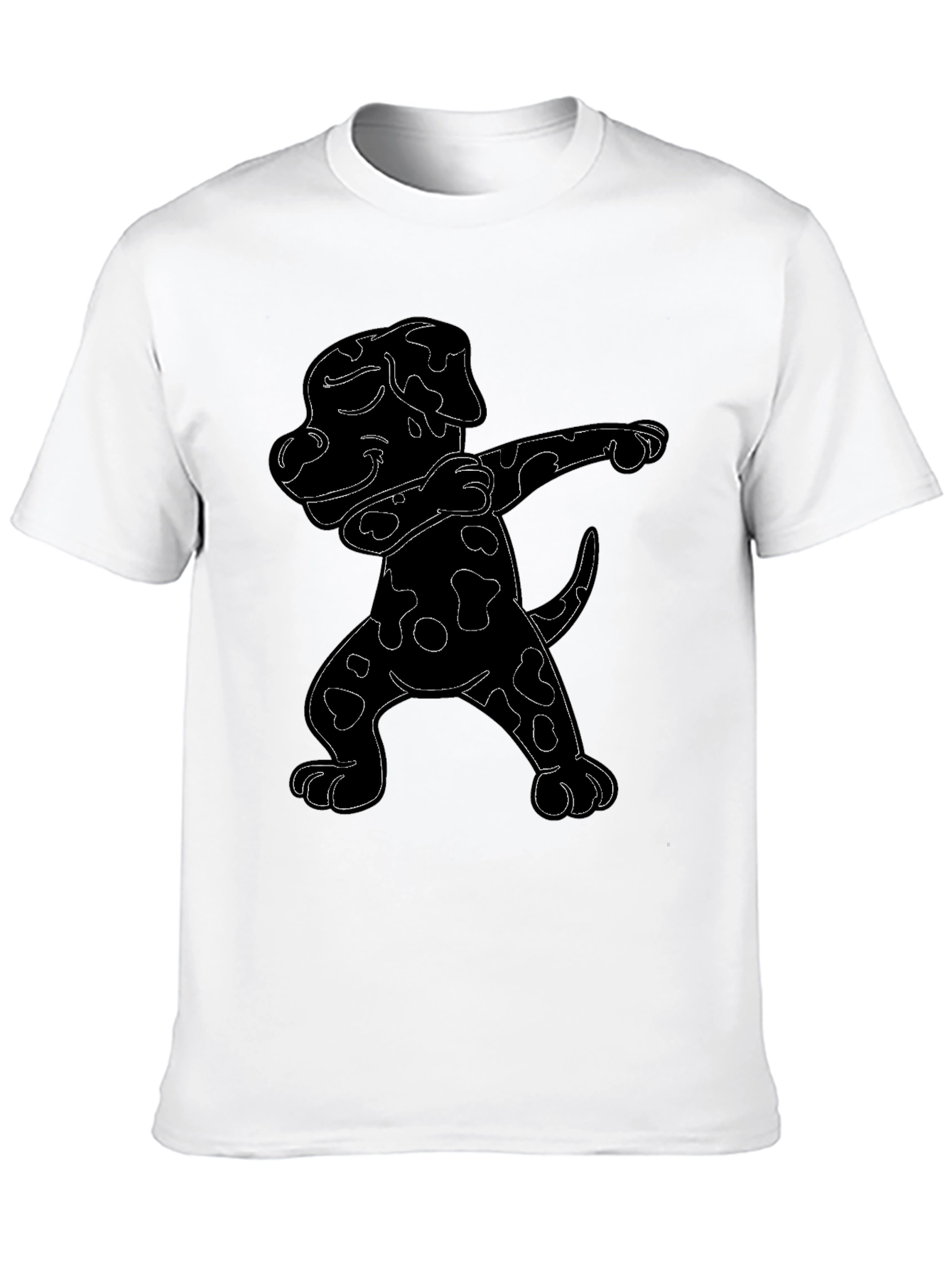 Dabbing Dalmatian Graphic Tee - Black Cotton T-Shirt