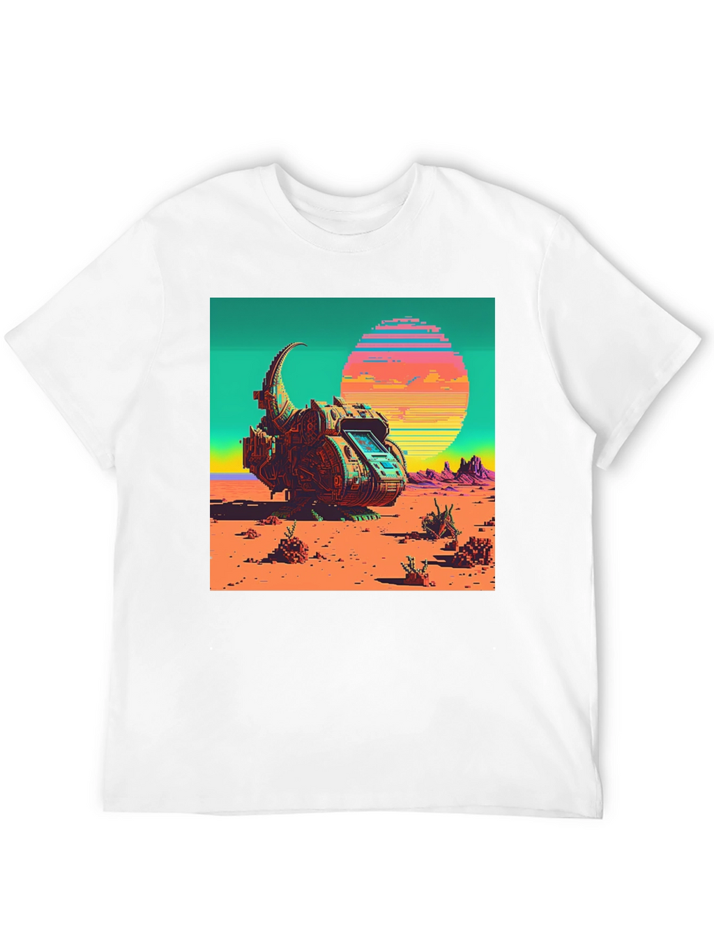 Retro Sci-Fi Pixel Art T-Shirt - Unique Design