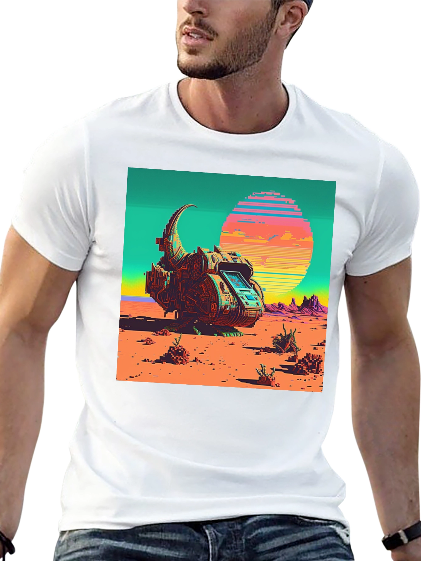 Retro Sci-Fi Pixel Art T-Shirt - Unique Design