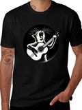 Cat Playing Guitar Graphic T-Shirt