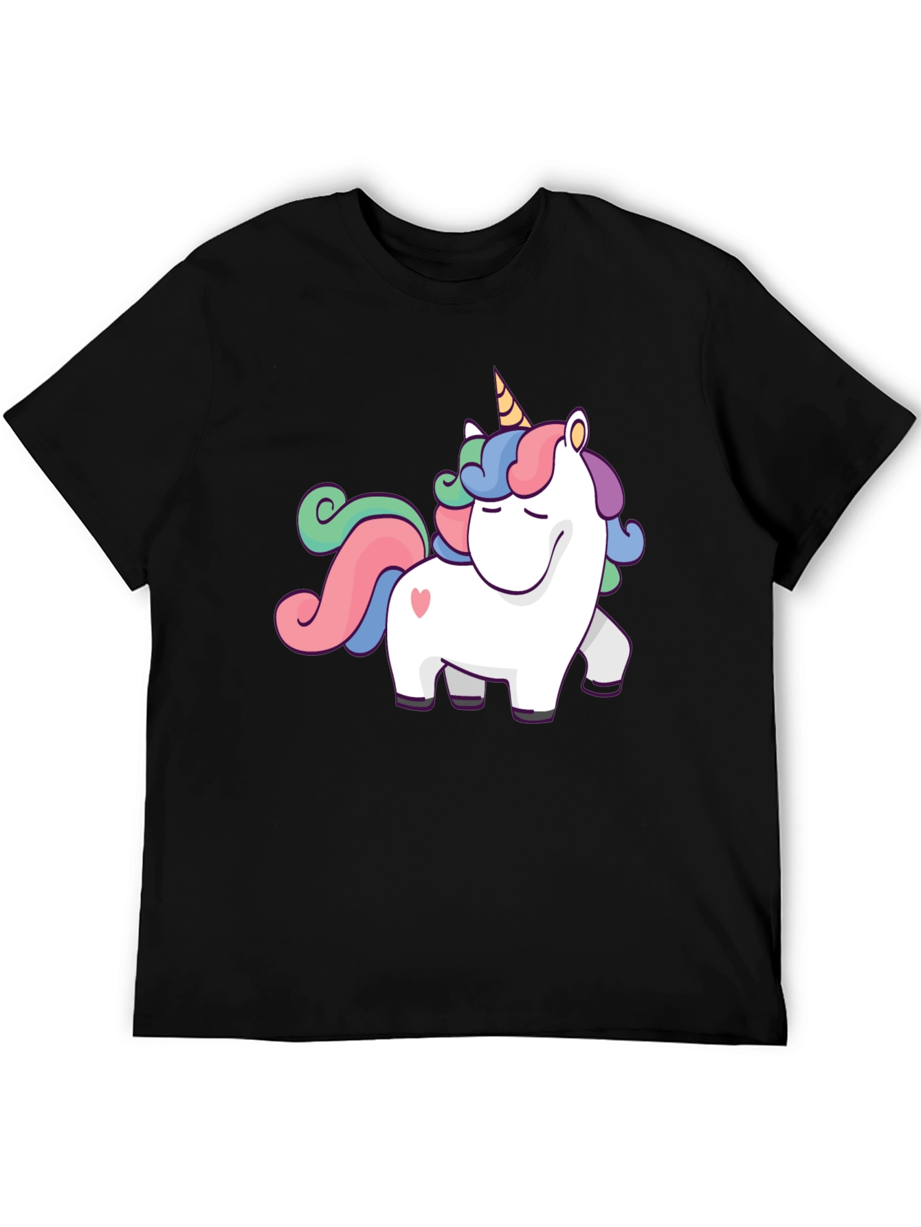 Unicorn Graphic T-Shirt - Black Cotton Tee
