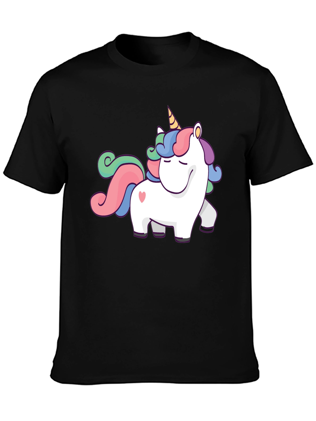 Unicorn Graphic T-Shirt - Black Cotton Tee