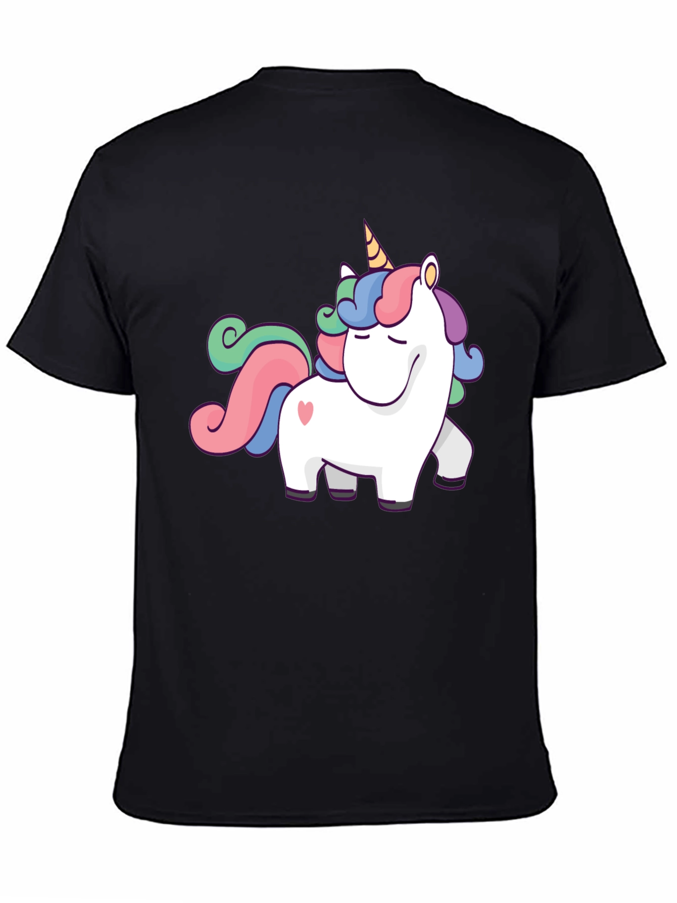 Unicorn Graphic T-Shirt - Black Cotton Tee