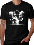 Cute Elephant Graphic Tee - Black T-Shirt