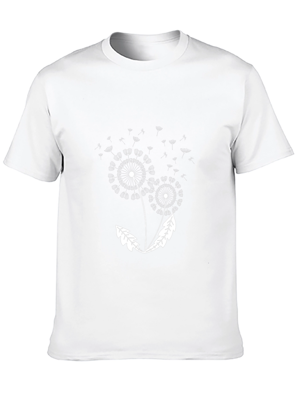 Dandelion Print Black Tee - Stylish Casual Wear