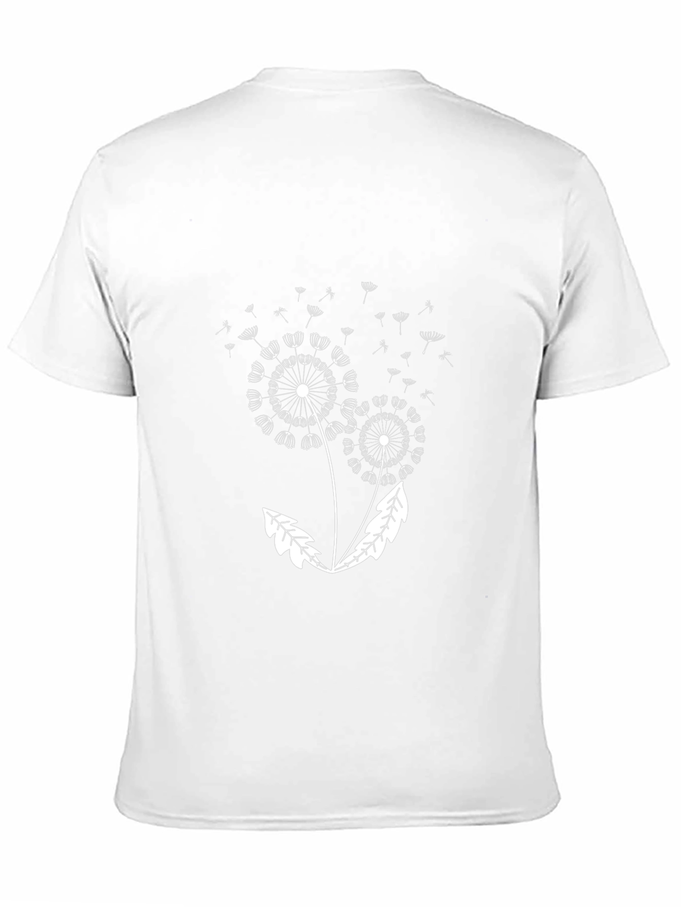 Dandelion Print Black Tee - Stylish Casual Wear