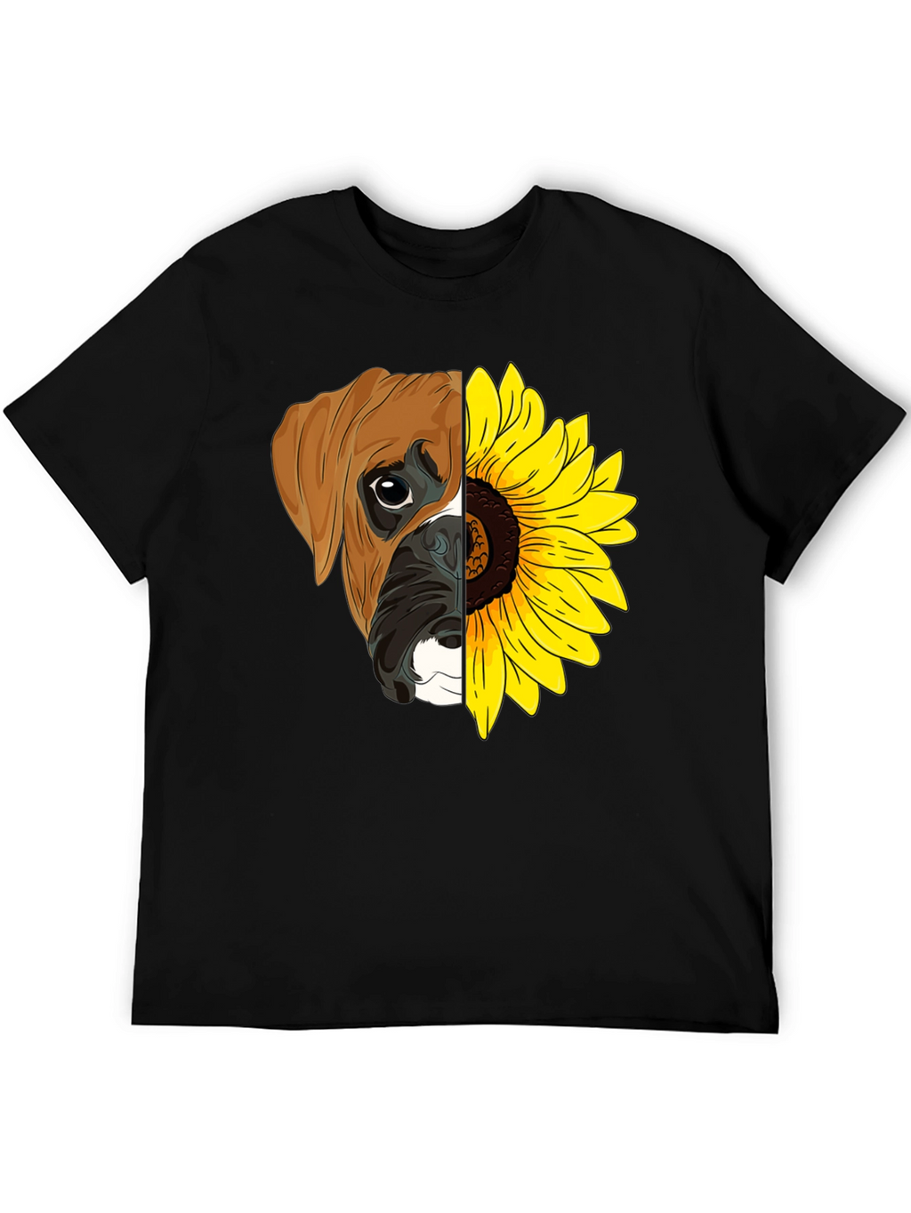 Dog & Sunflower Graphic T-Shirt