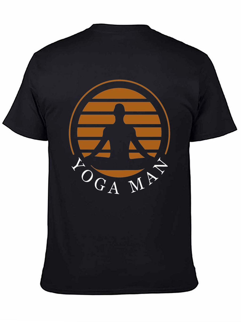 Yoga Man Graphic Tee - Black Cotton Blend T-Shirt