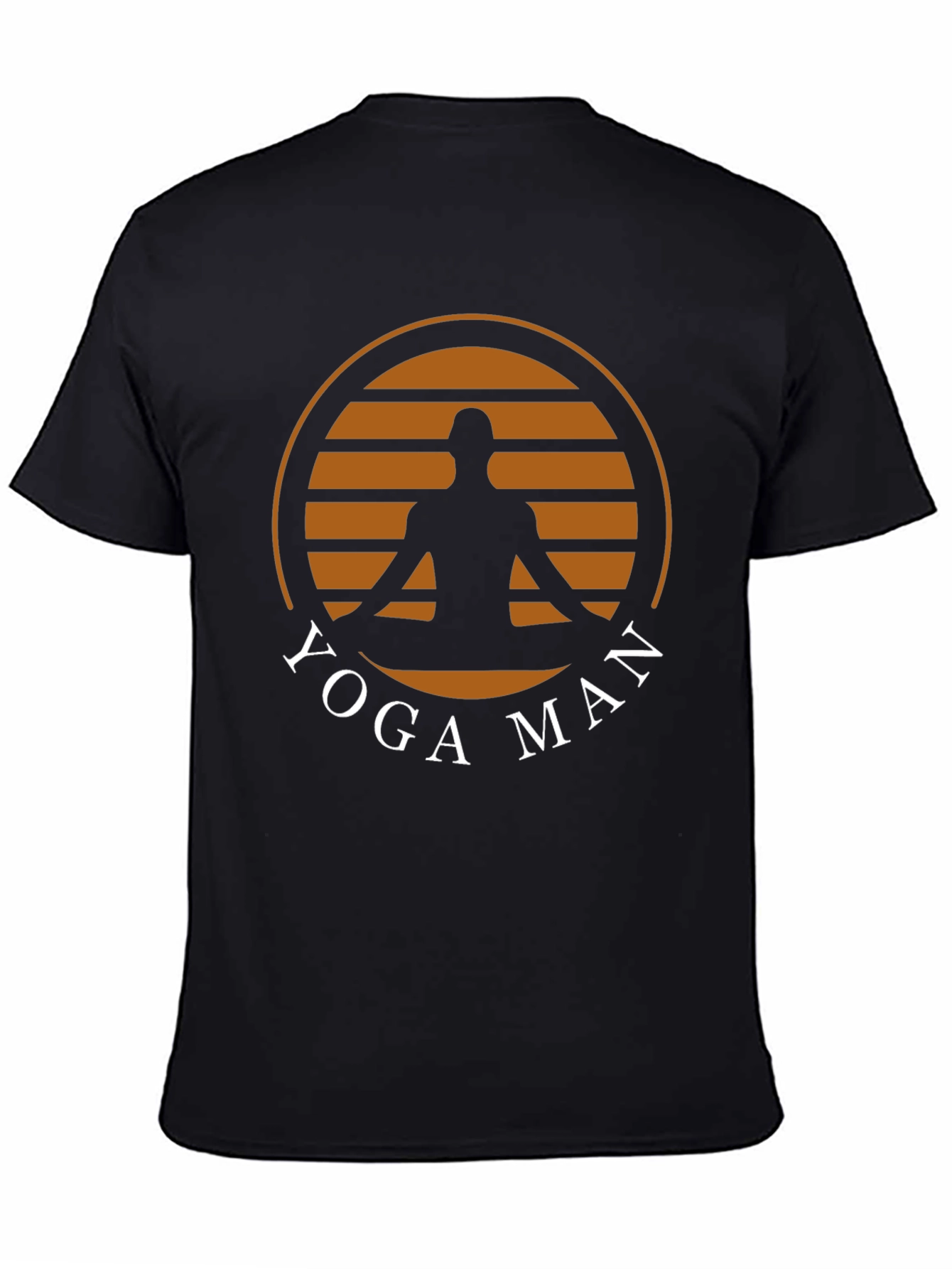 Yoga Man Graphic Tee - Black Cotton Blend T-Shirt