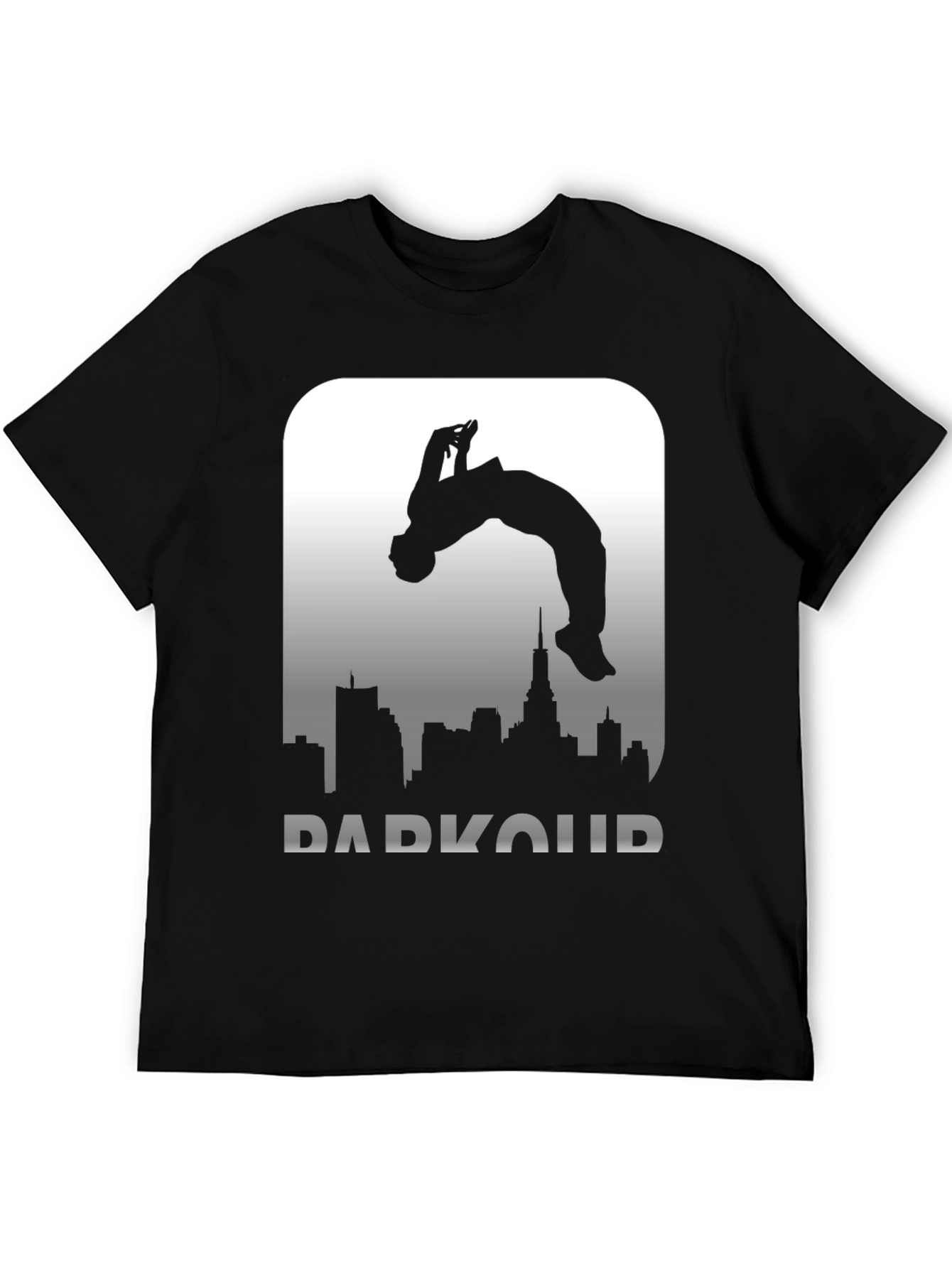 Parkour Silhouette Graphic Tee - Urban Style T-Shirt