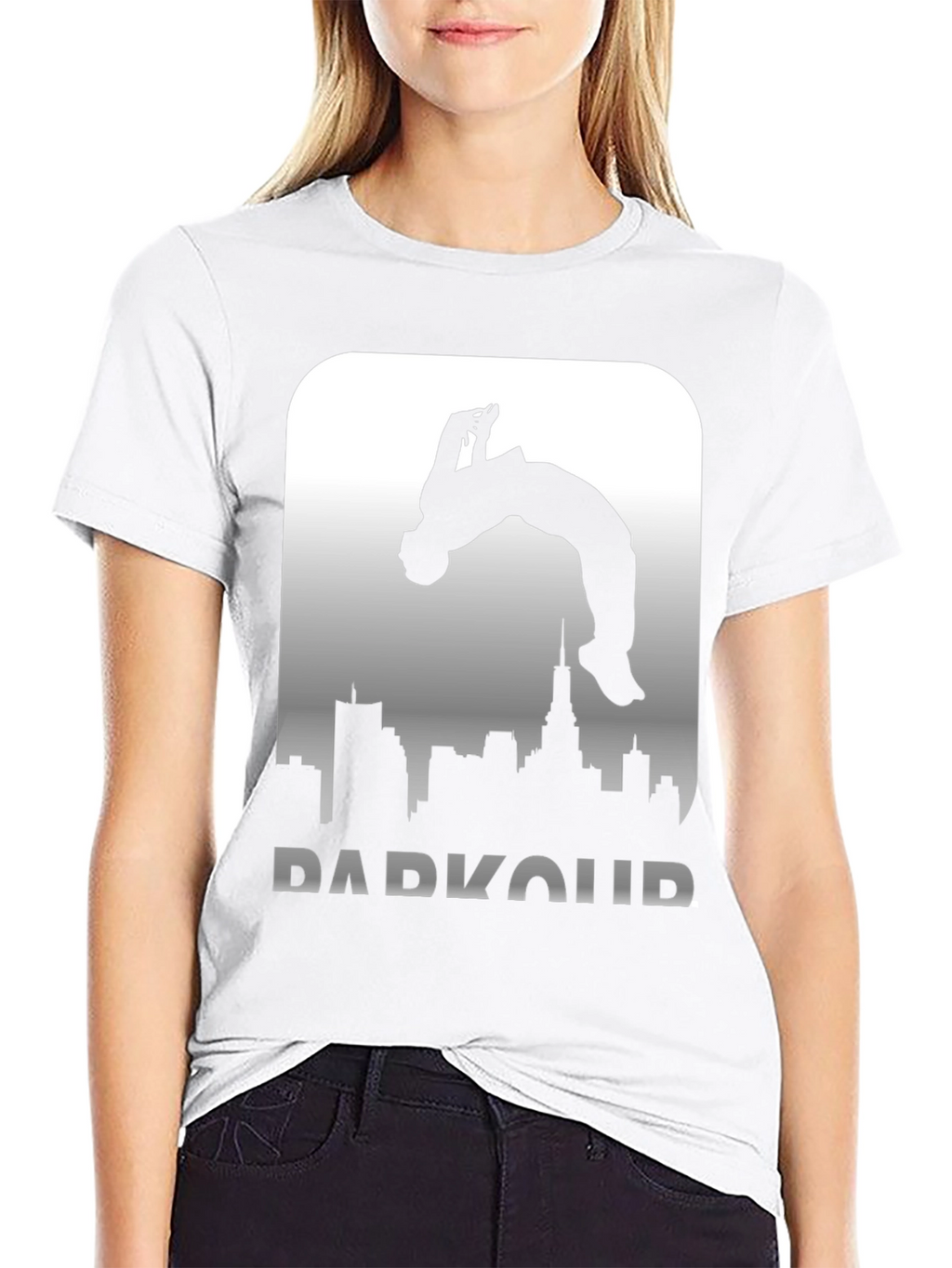 Parkour Silhouette Graphic Tee - Urban Style T-Shirt