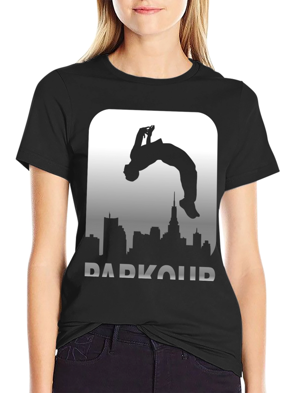 Parkour Silhouette Graphic Tee - Urban Style T-Shirt