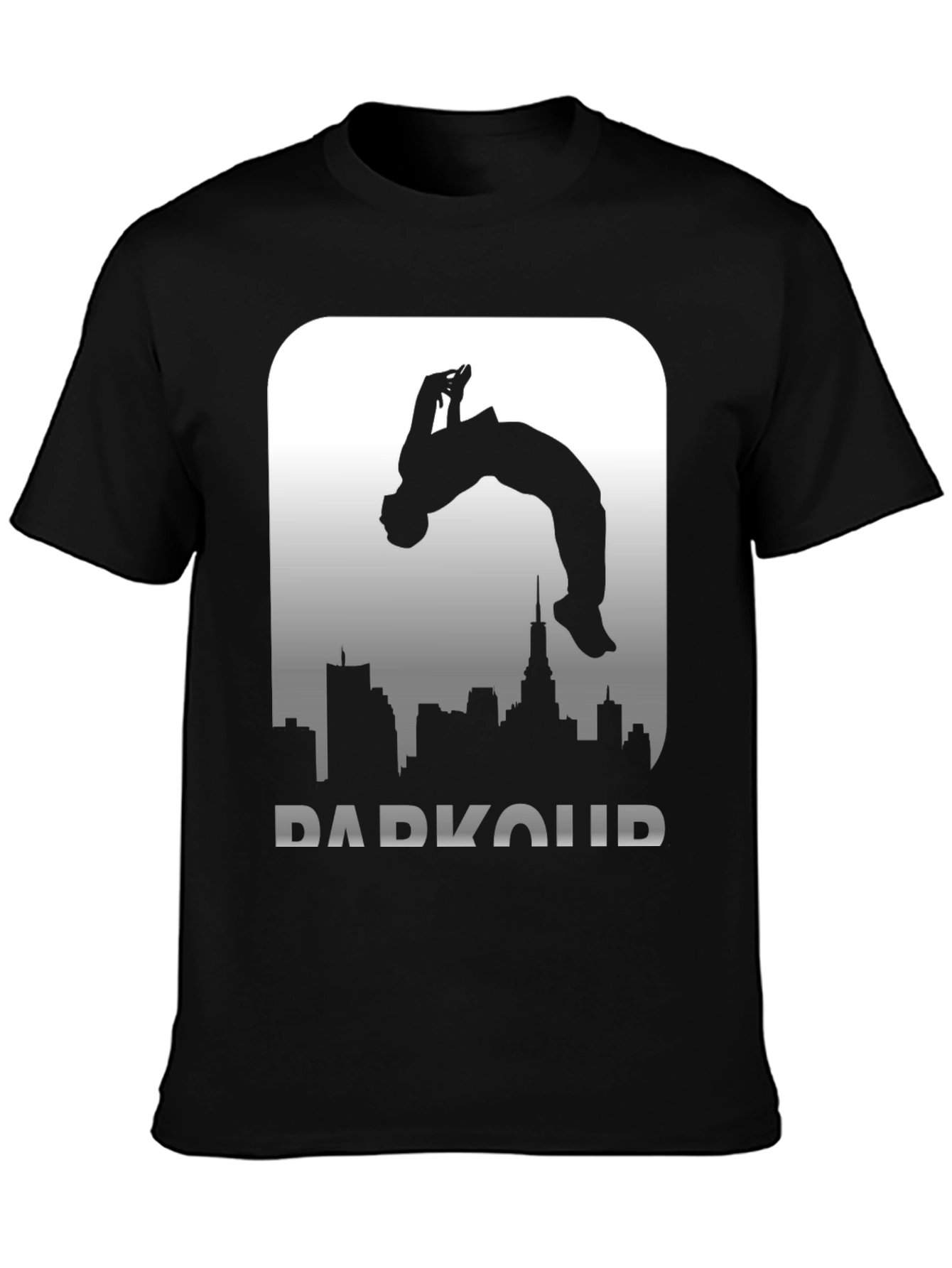 Parkour Silhouette Graphic Tee - Urban Style T-Shirt