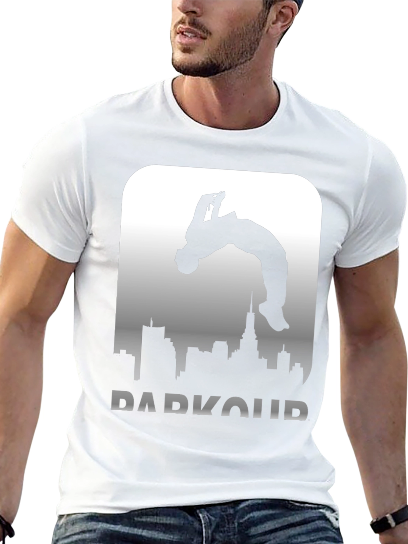 Parkour Silhouette Graphic Tee - Urban Style T-Shirt