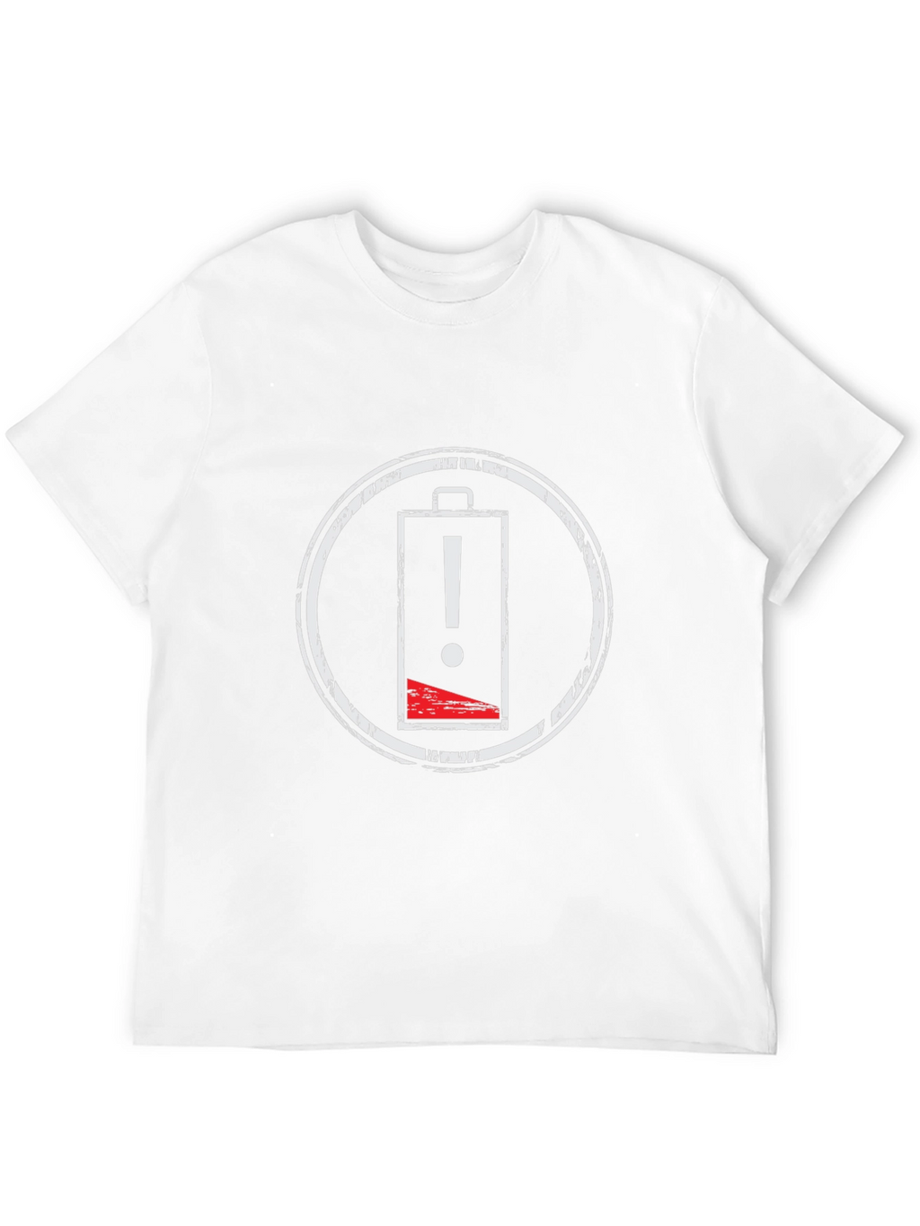 Low Battery Warning Black T-Shirt - Distressed Graphic Tee