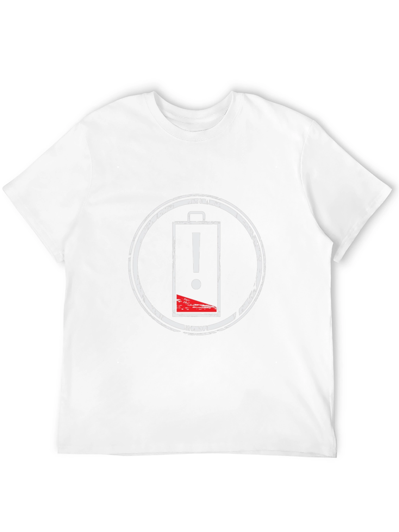 Low Battery Warning Black T-Shirt - Distressed Graphic Tee