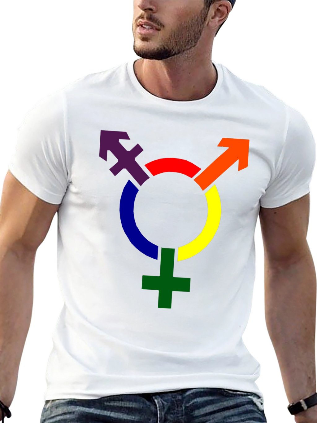 Rainbow Transgender Symbol Graphic T-Shirt