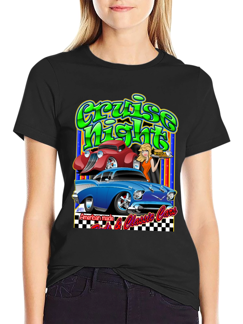 Cruise Night Cars Graphic T-Shirt