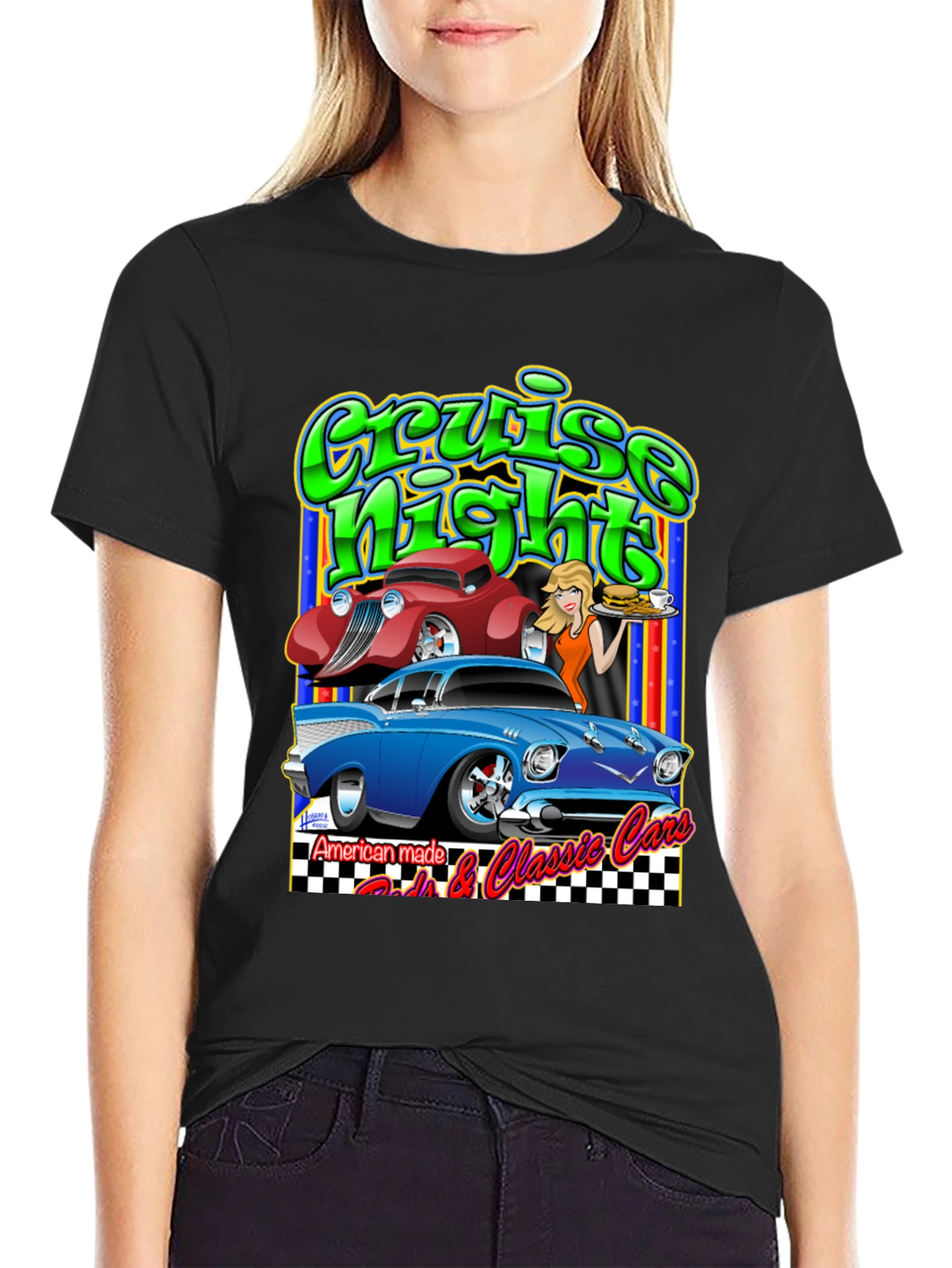 Cruise Night Cars Graphic T-Shirt