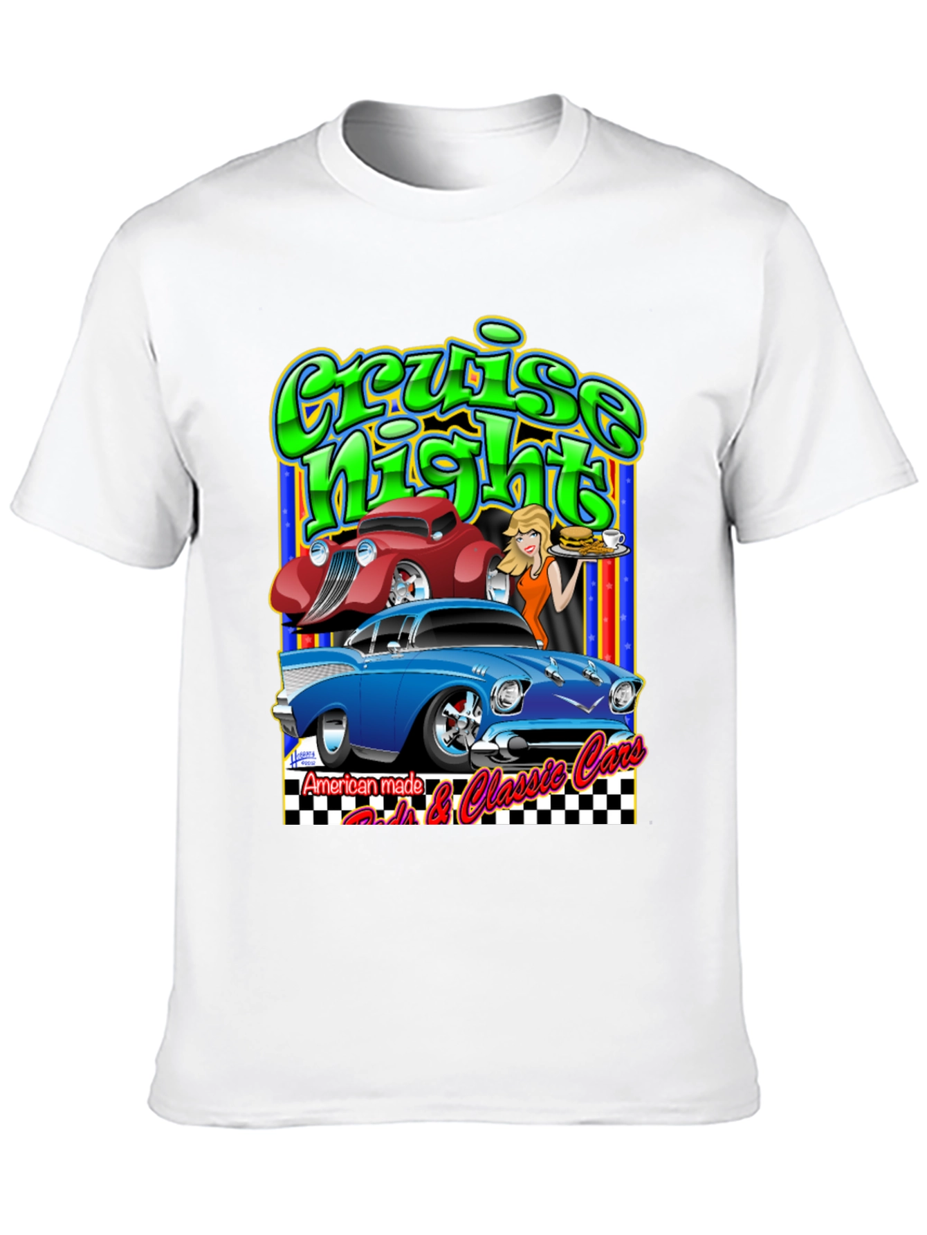 Cruise Night Cars Graphic T-Shirt