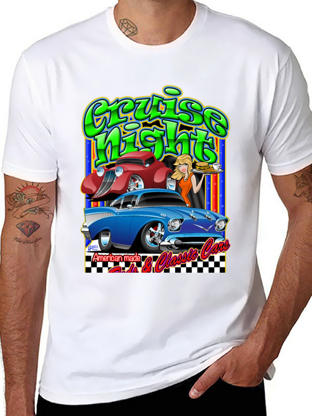 Cruise Night Cars Graphic T-Shirt
