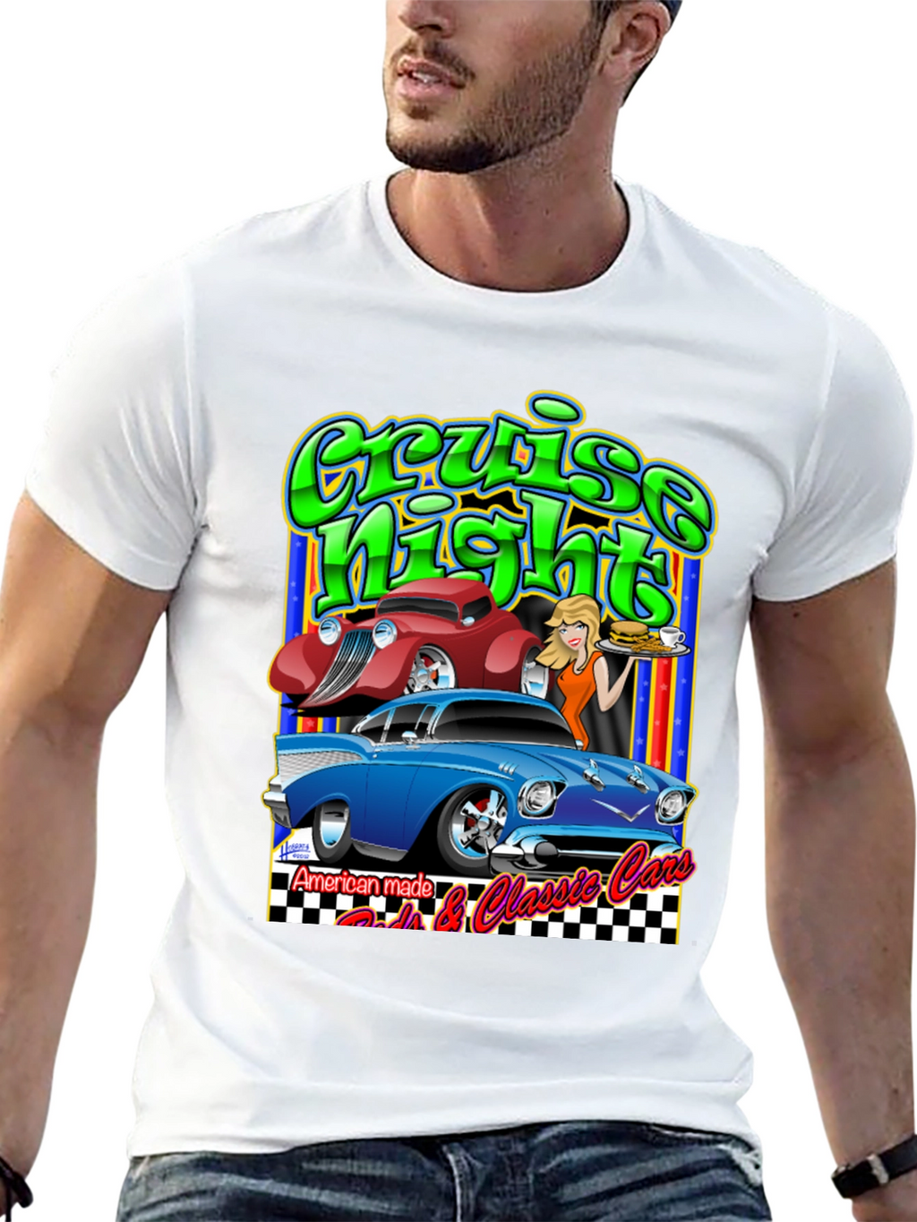 Cruise Night Cars Graphic T-Shirt