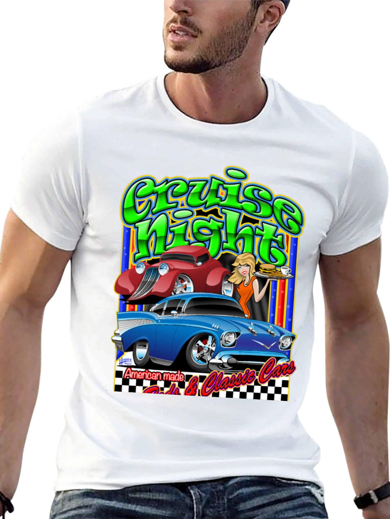 Cruise Night Cars Graphic T-Shirt