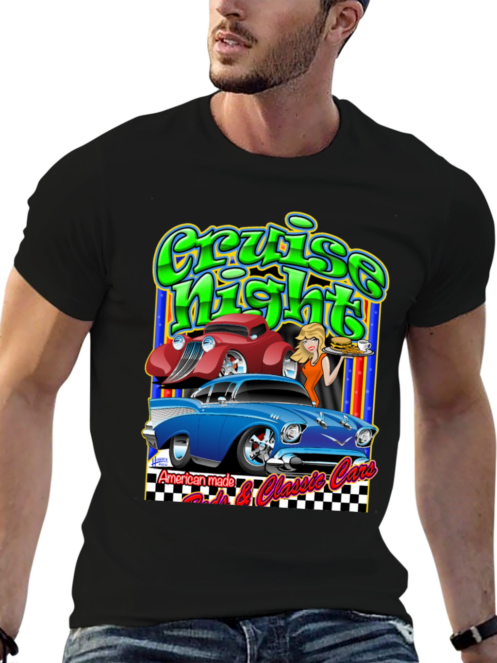 Cruise Night Cars Graphic T-Shirt