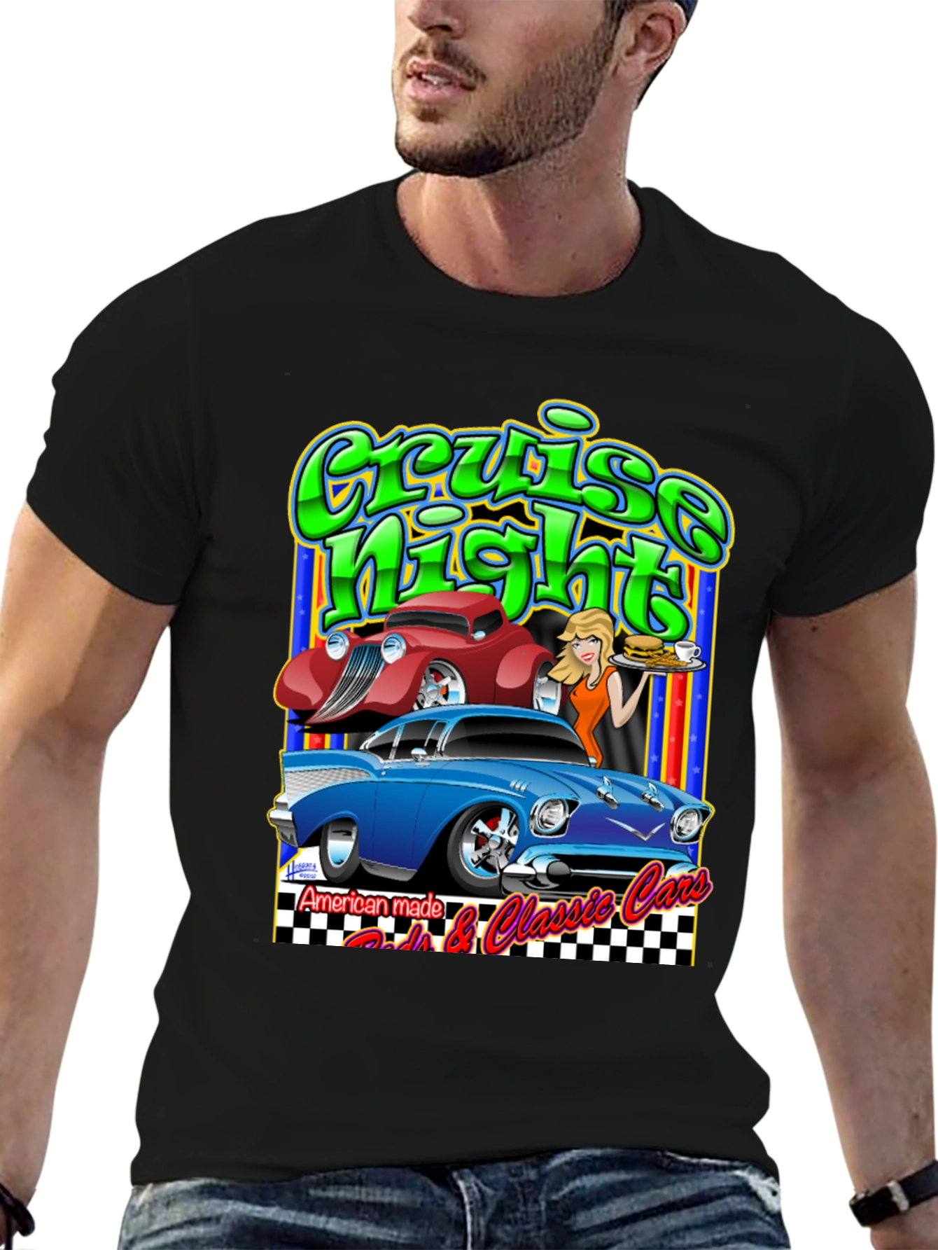 Cruise Night Cars Graphic T-Shirt