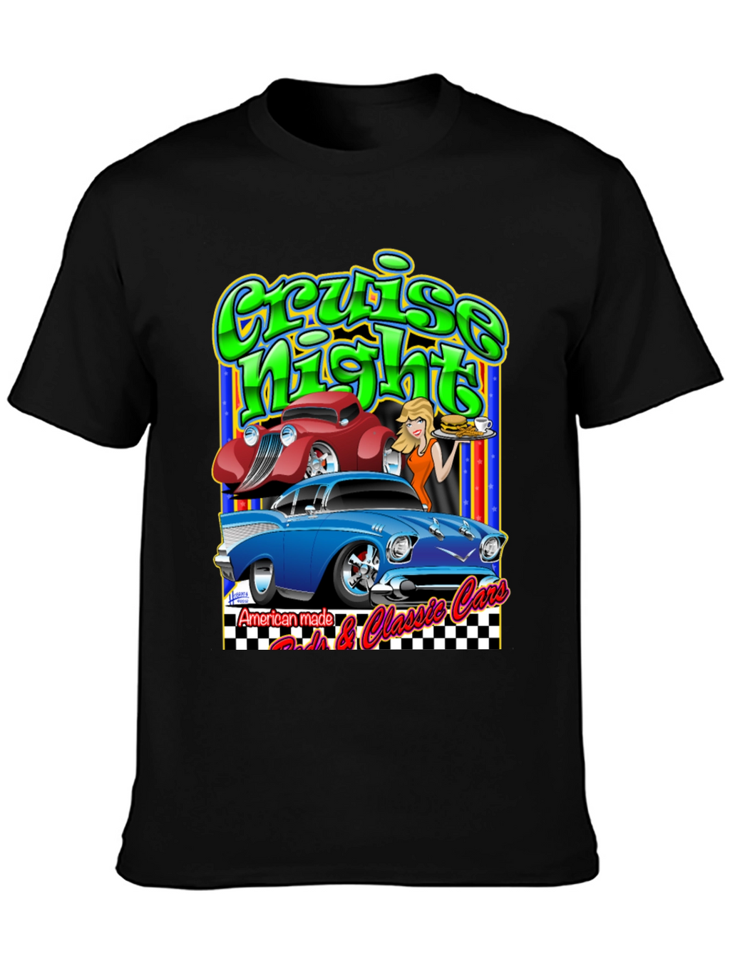 Cruise Night Cars Graphic T-Shirt